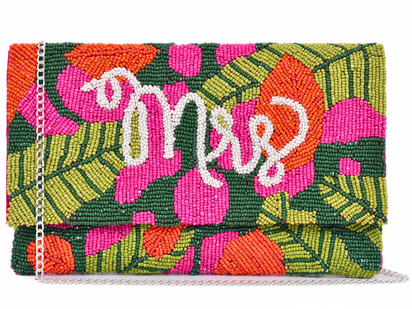 Pink Beaded Bride MRS Handbag Clutch, Bride MRS Purse Gift BAG0002