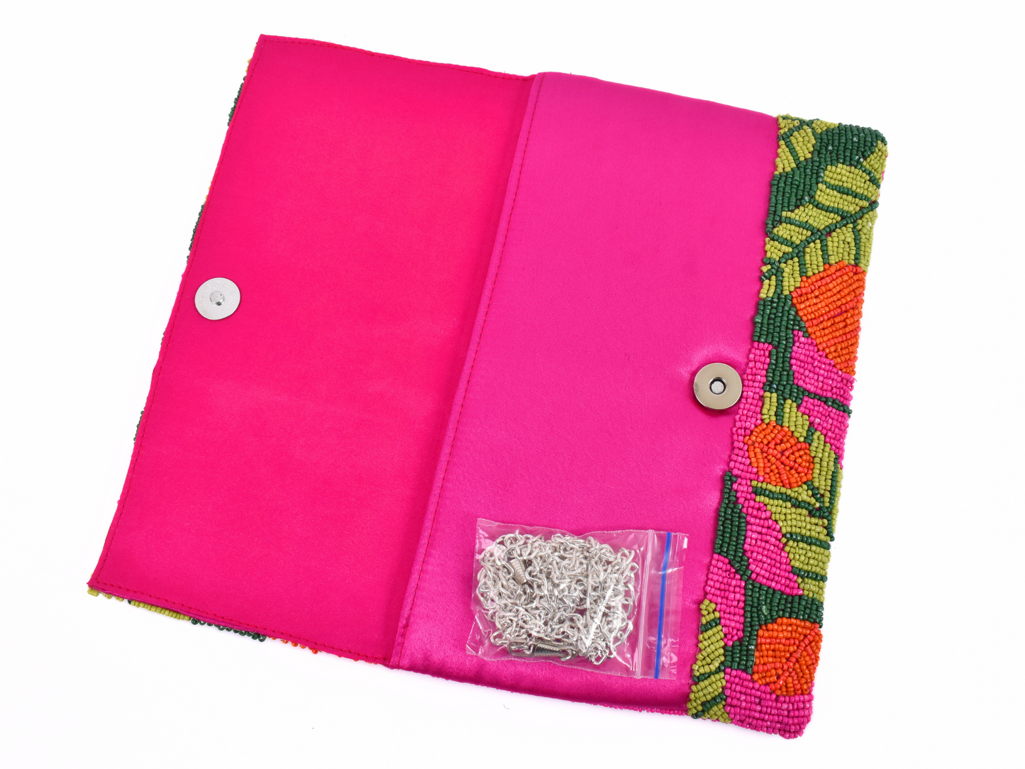 Pink Green Beaded Brid Handbag Clutch, Bride Purse Gift BAG0005