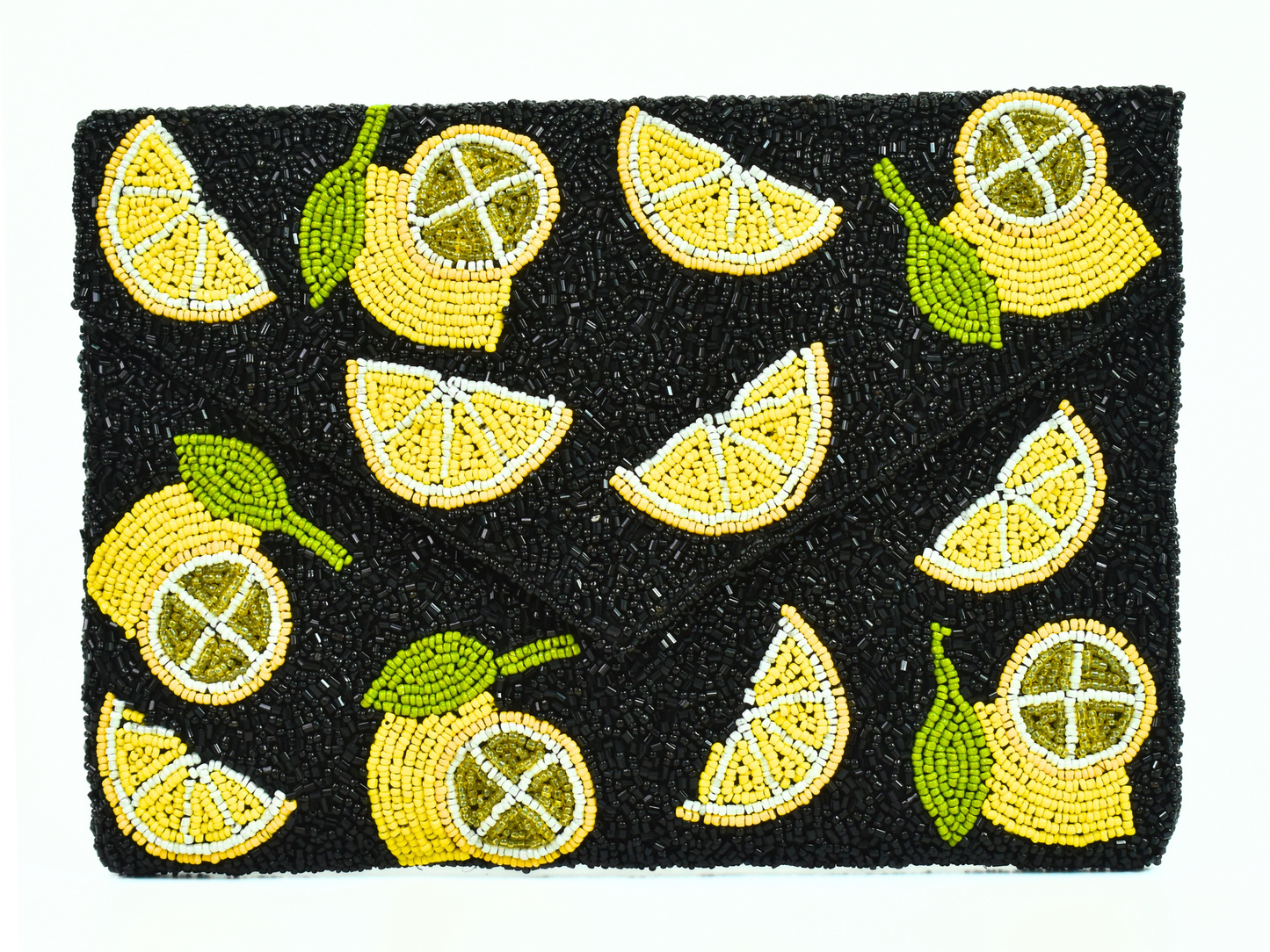 Black Lemon Handbag Clutch, Summer Purse, Gift BAG0011