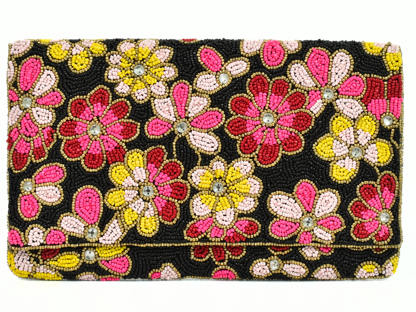 Multicolor floral Handbag Clutch, Beaded Party Purse Bag, BAG0008