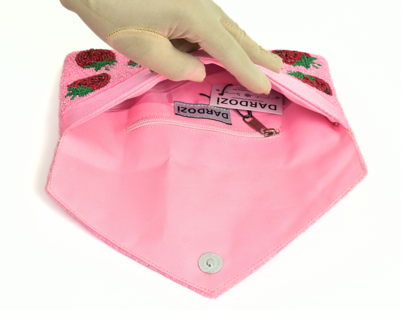 Pink Strawberry Handbag Clutch, Party Purse Gift BAG0015