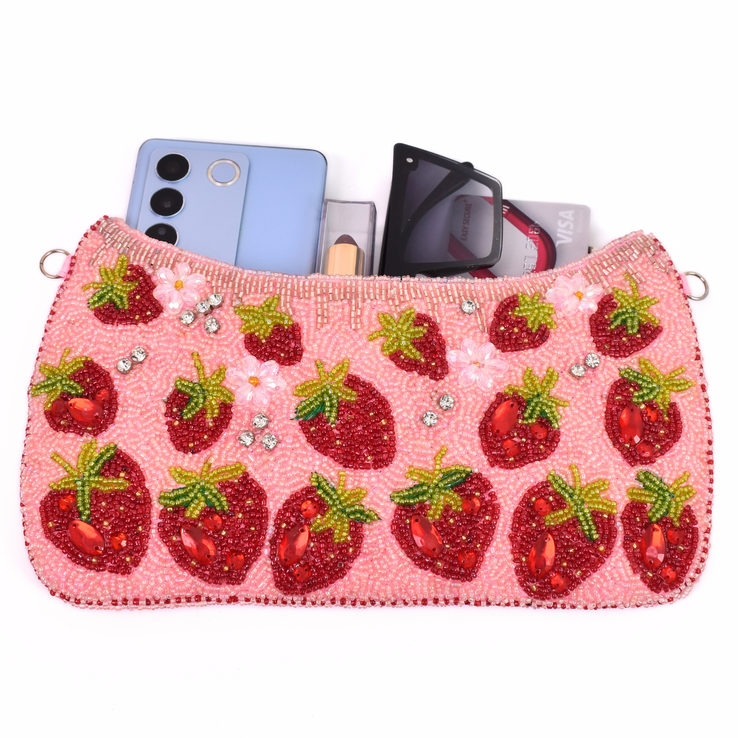 Pink Strawberry Handbag Clutch, Party Purse Gift BAG0057