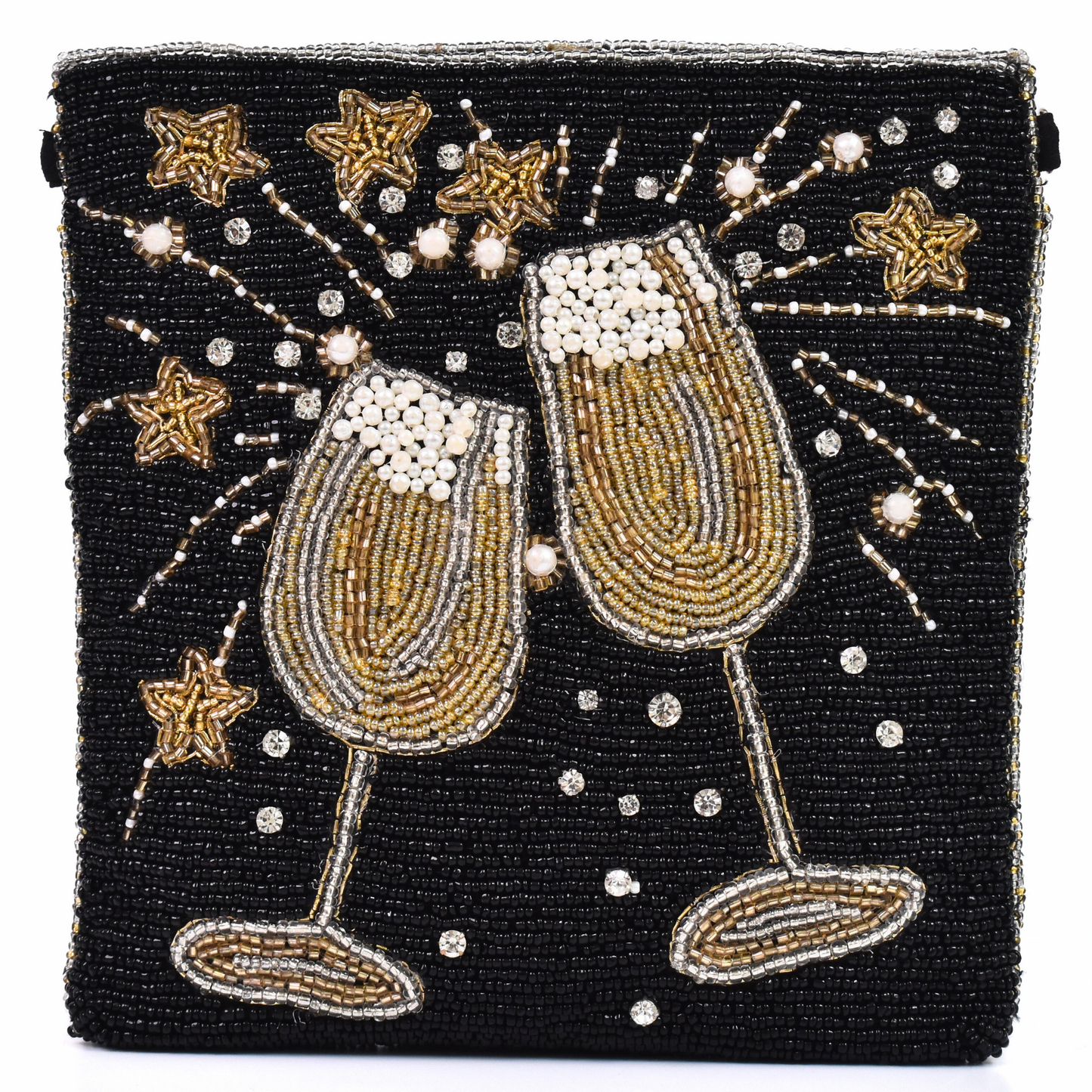 Black Champagne Handbag Clutch Crossbody Purse Gift BAG0053