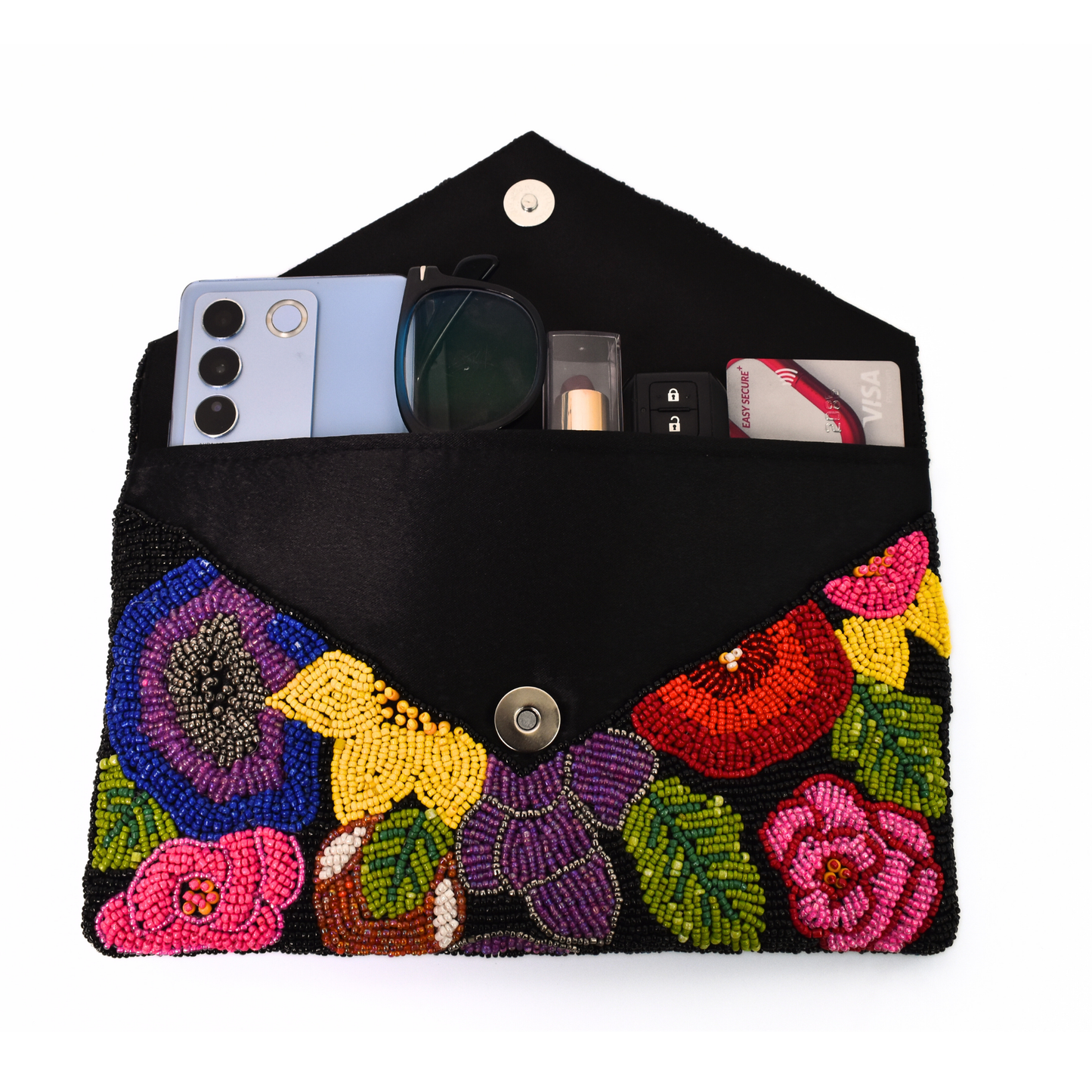 Multicolor Floral Handbag Clutch, Crossbody Purse Gift BAG0078