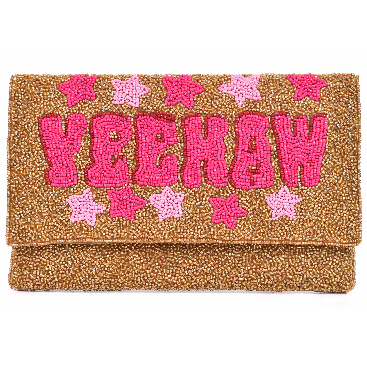 YEEHAW Gold Beaded Handbag Clutch, Crossbody Purse Gift BAG0030