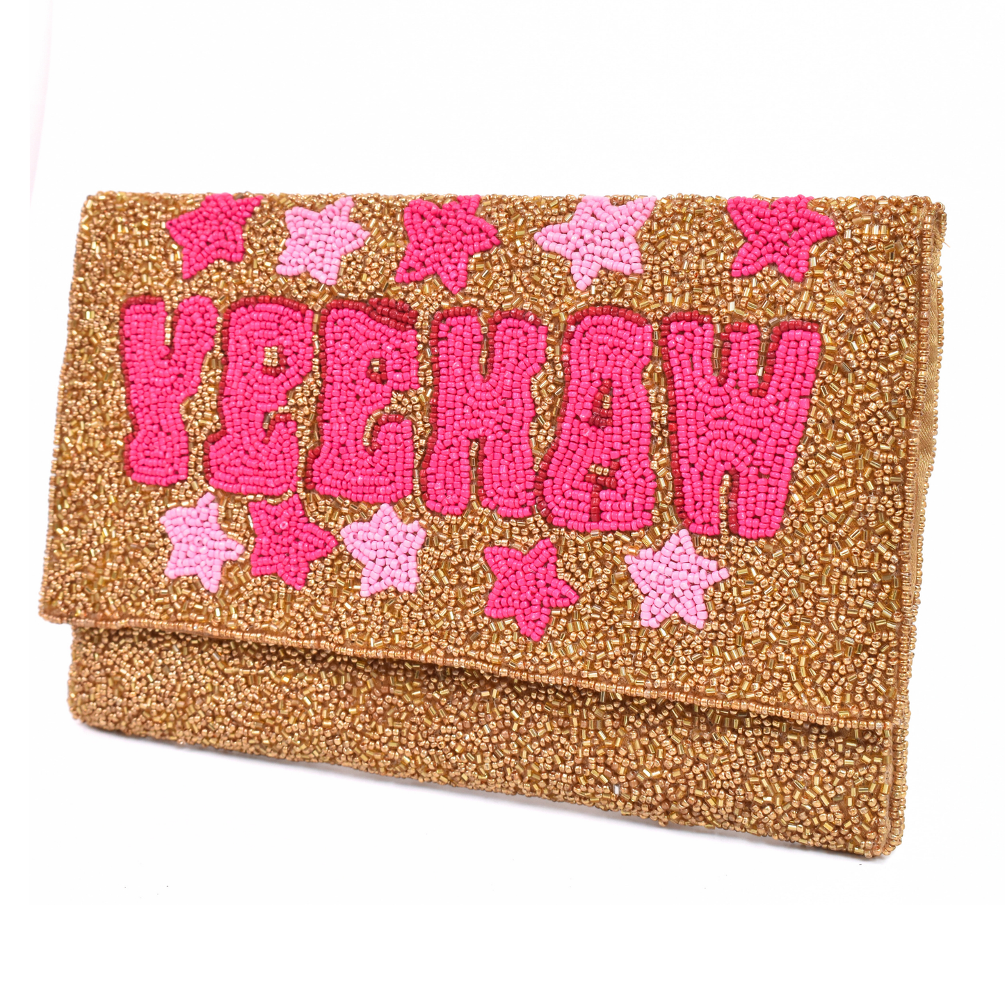 YEEHAW Gold Beaded Handbag Clutch, Crossbody Purse Gift BAG0030