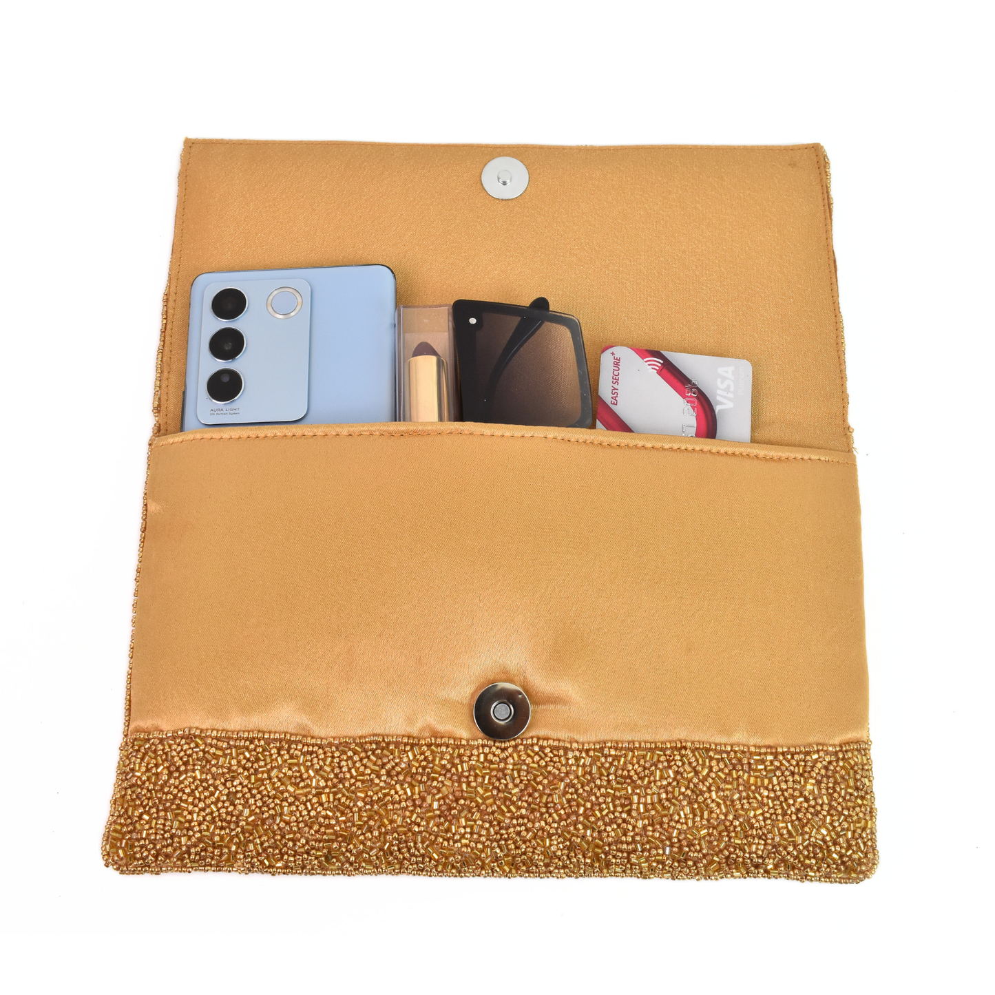 YEEHAW Gold Beaded Handbag Clutch, Crossbody Purse Gift BAG0030