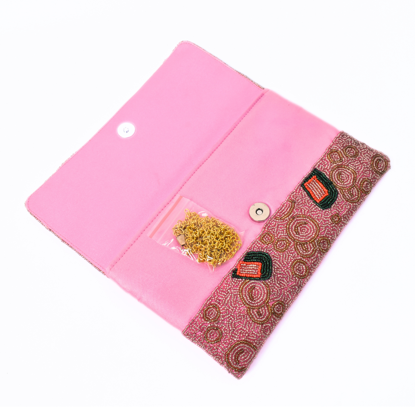 Pink Champagne Handbag Clutch, Crossbody Purse Gift BAG0060