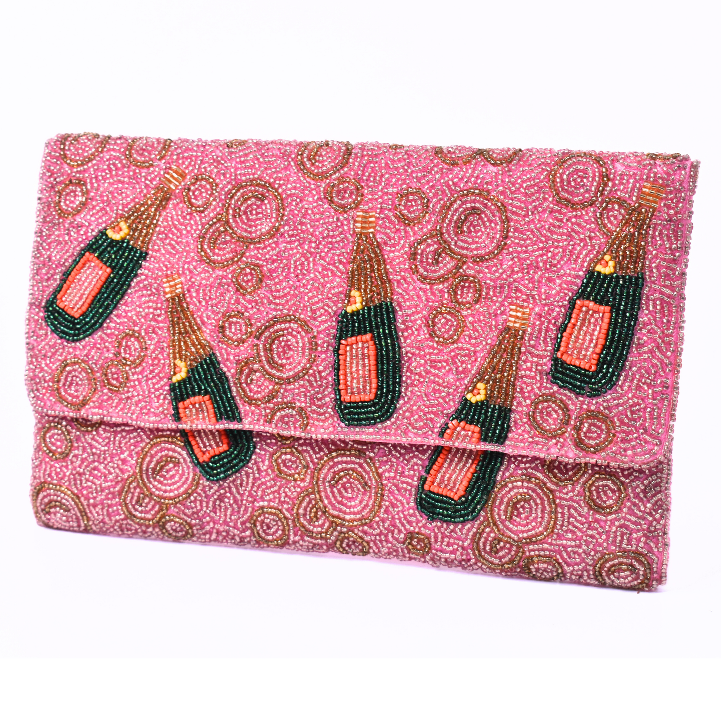 Pink Champagne Handbag Clutch, Crossbody Purse Gift BAG0060