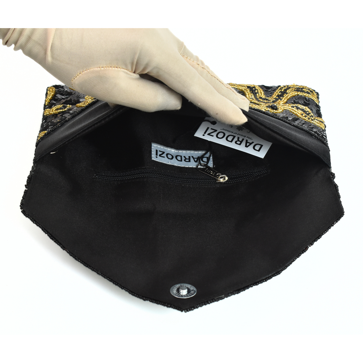 Black Gold Snake Handbag Clutch, Crossbody Purse Gift BAG0033