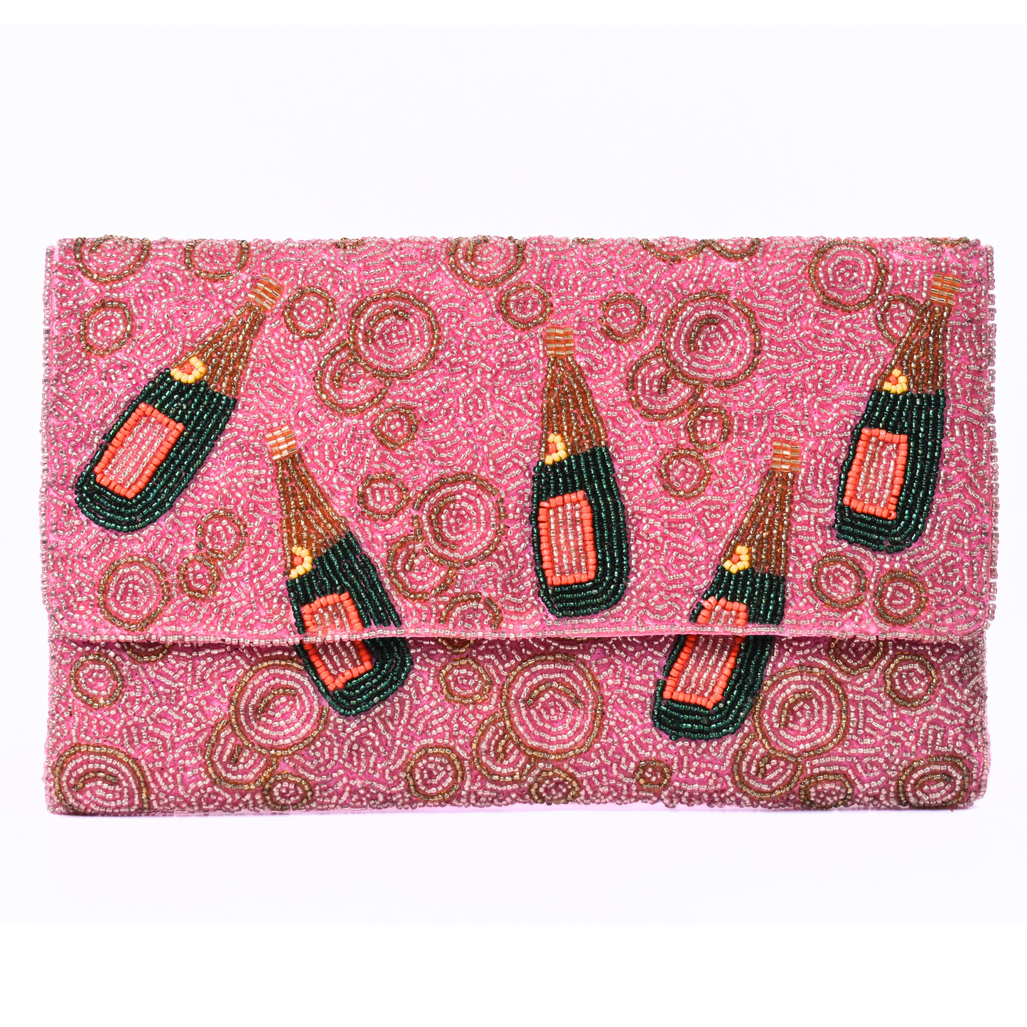 Pink Champagne Handbag Clutch, Crossbody Purse Gift BAG0060