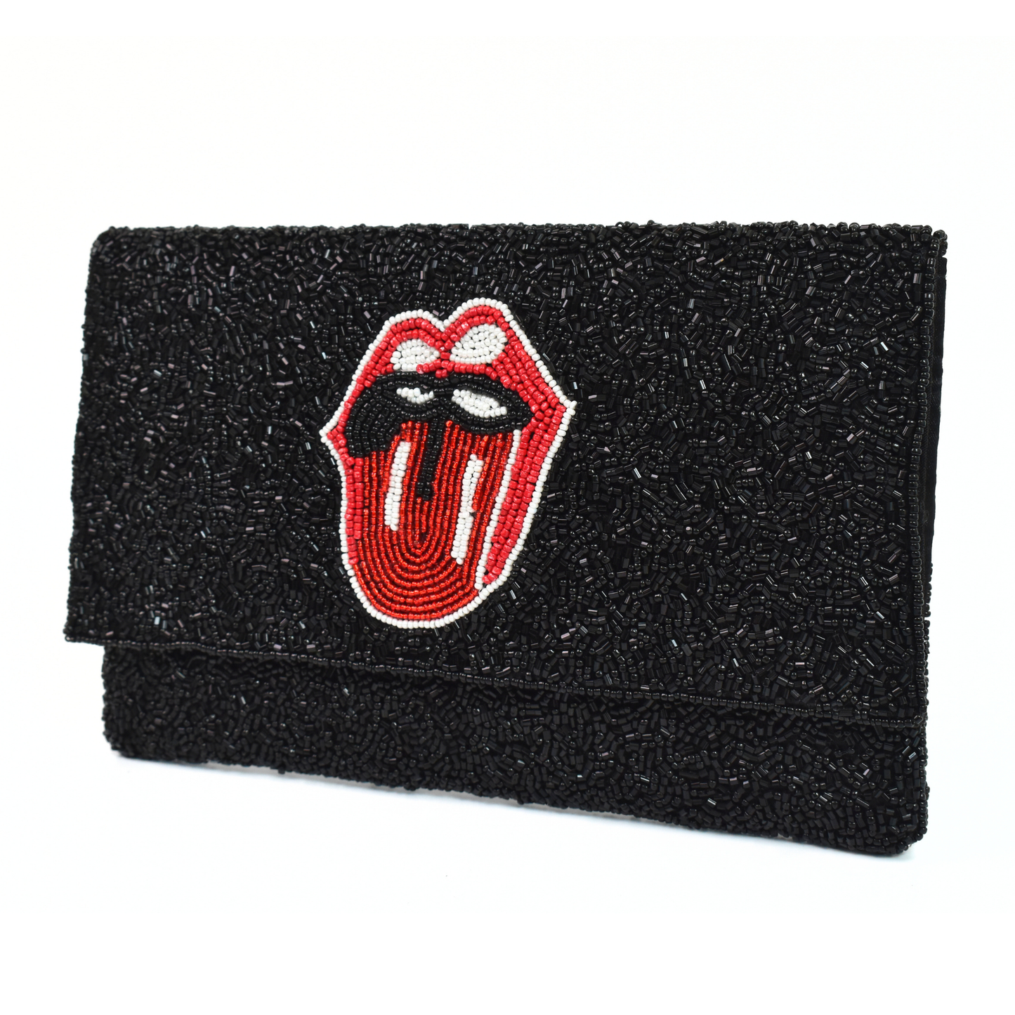 Black Red Tongue Handbag Clutch, Crossbody Purse Gift BAG0035