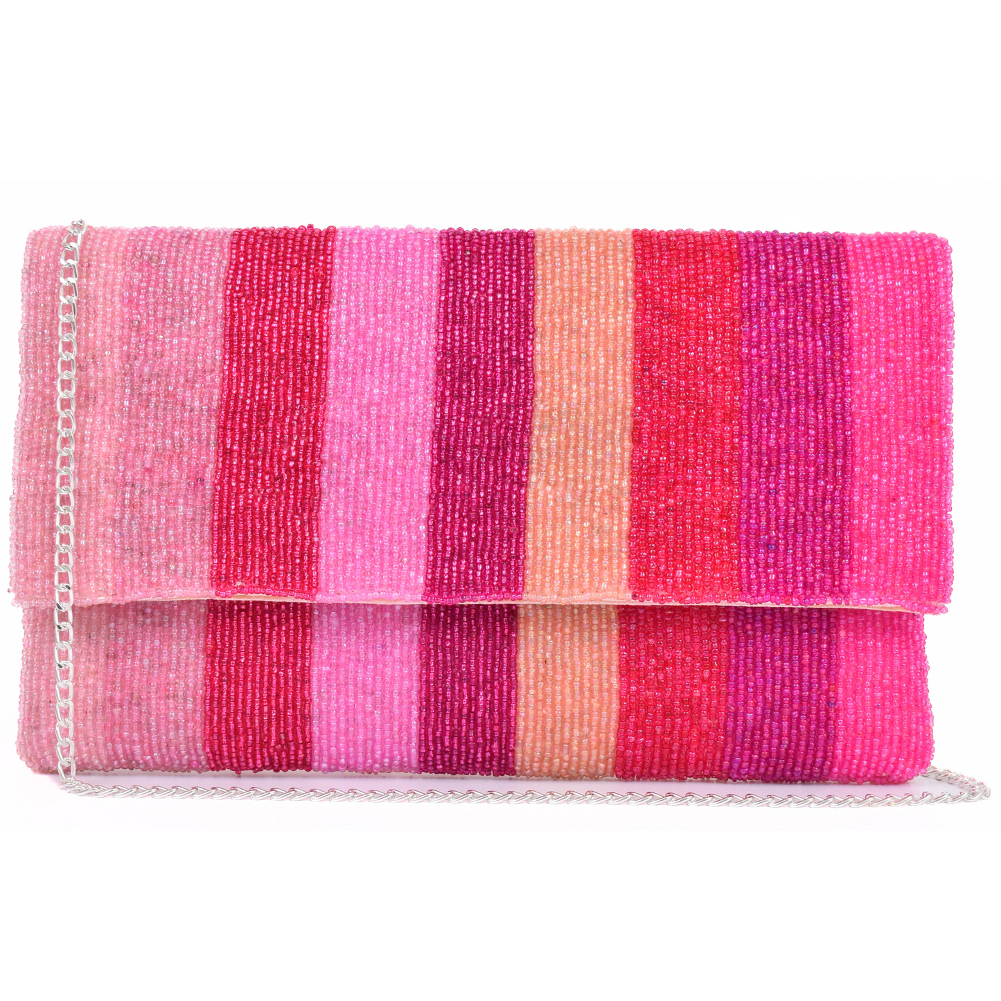 Pink Beaded Handbag Clutch, Party Purse Bag, BAG0004