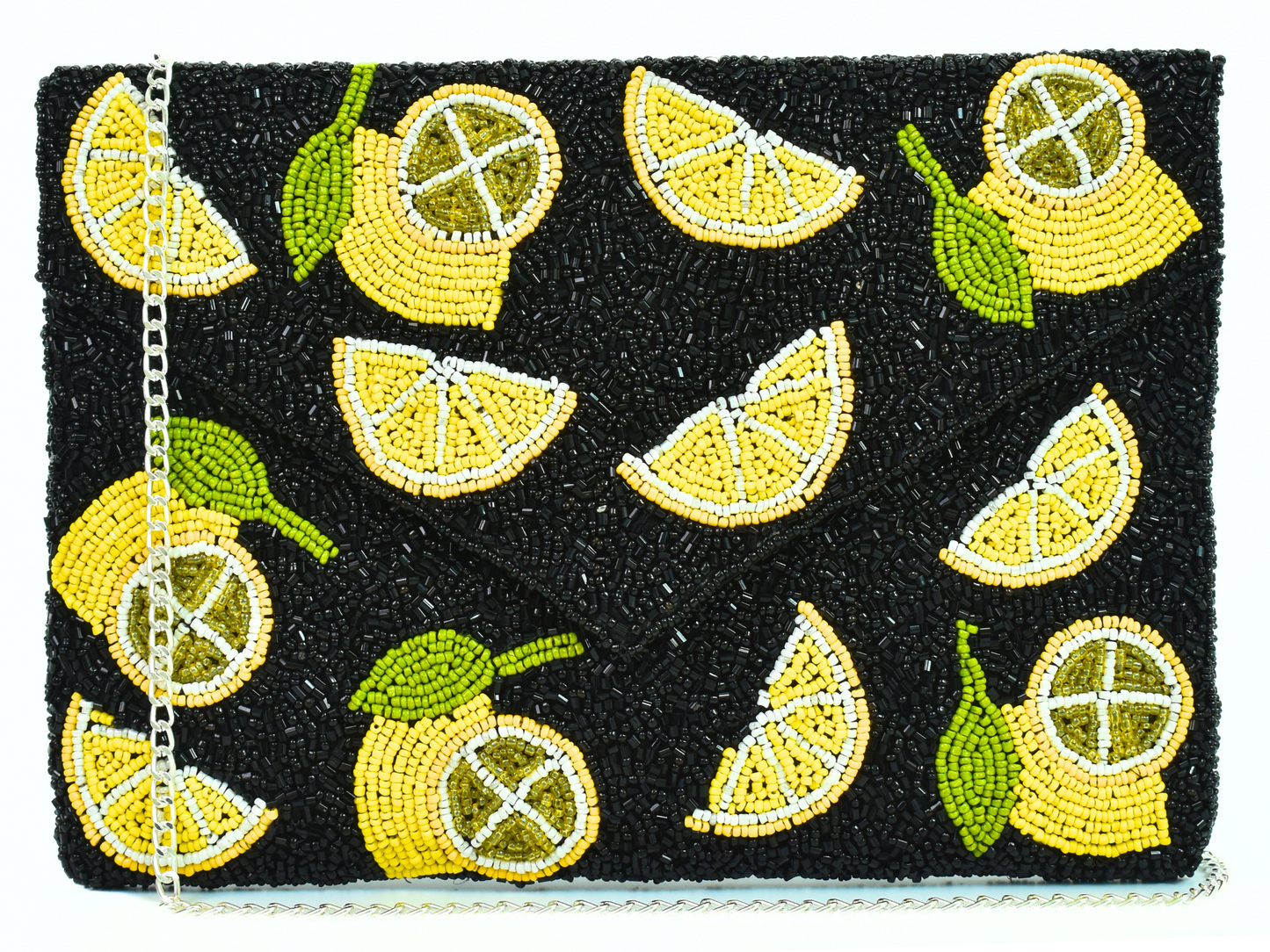 Black Lemon Handbag Clutch, Summer Purse, Gift BAG0011