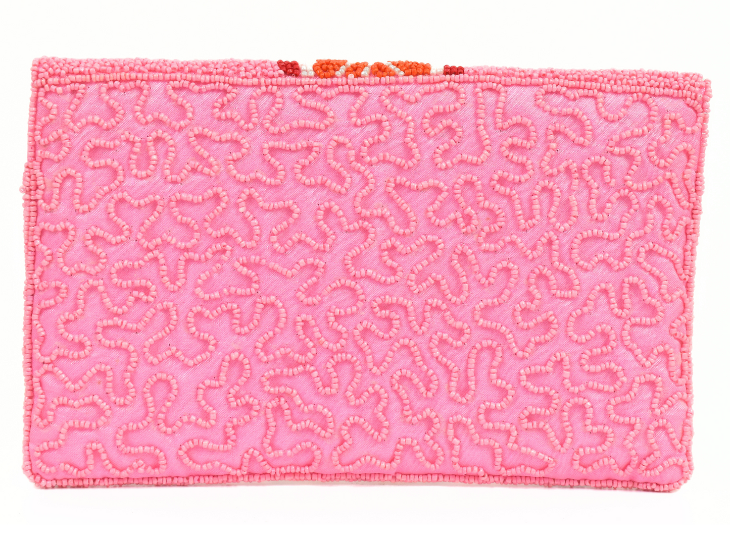 Pink Orange Slice Handbag Clutch, Beaded Party Purse Bag, BAG0007