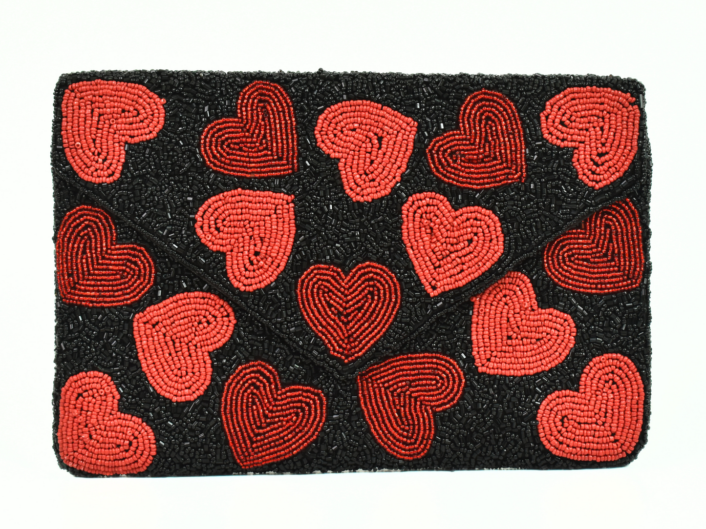 Valentine Beaded Handbag Clutch, Beaded Heart Purse, Gift BAG0012