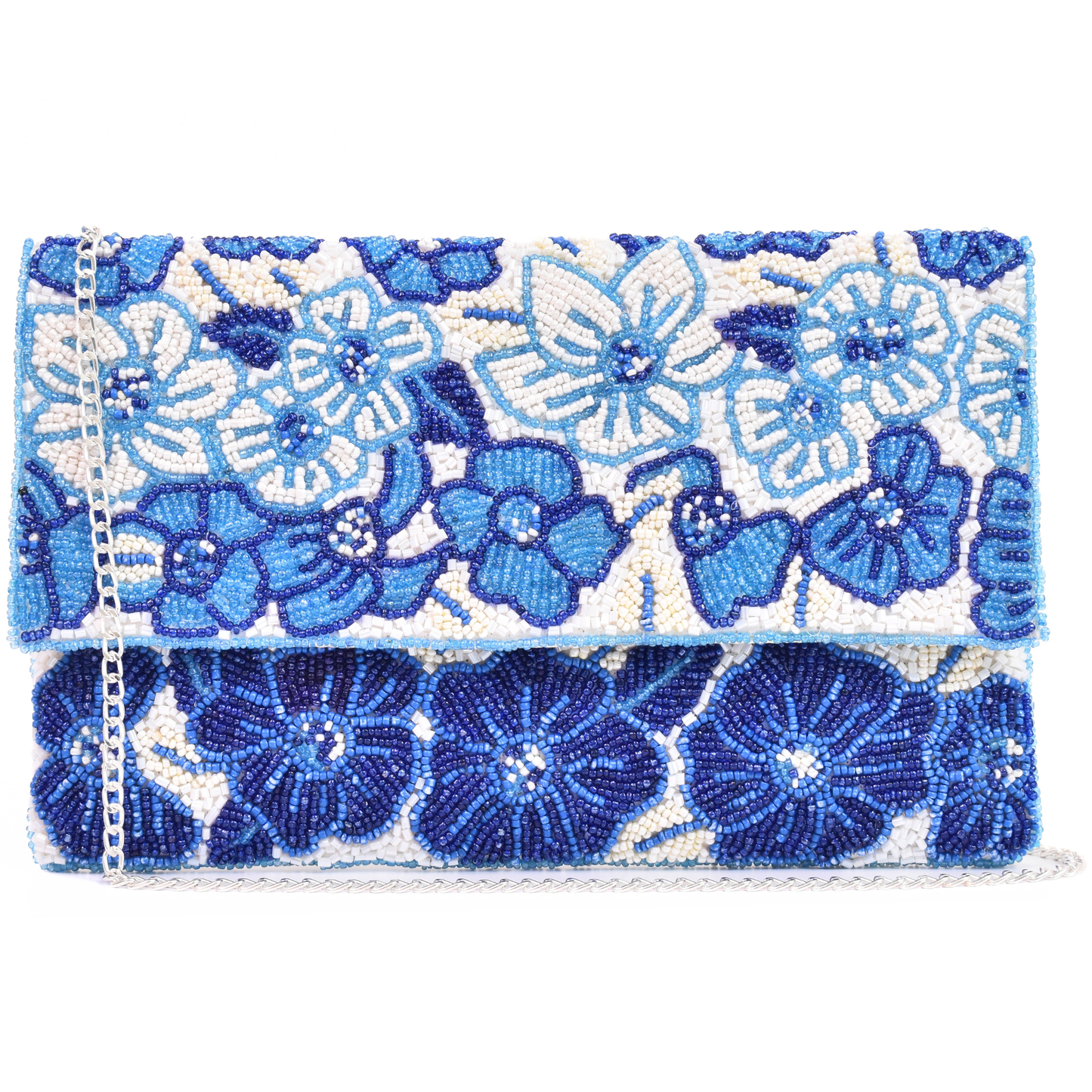 Blue Floral Handbag Clutch, Crossbody Bag Purse, Gift BAG0018