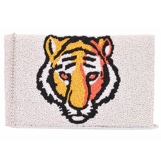 White Tiger Handbag Clutch, Crossbody Bag Purse, Gift BAG0026