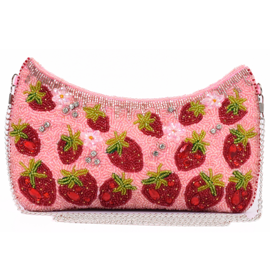 Pink Strawberry Handbag Clutch, Party Purse Gift BAG0057