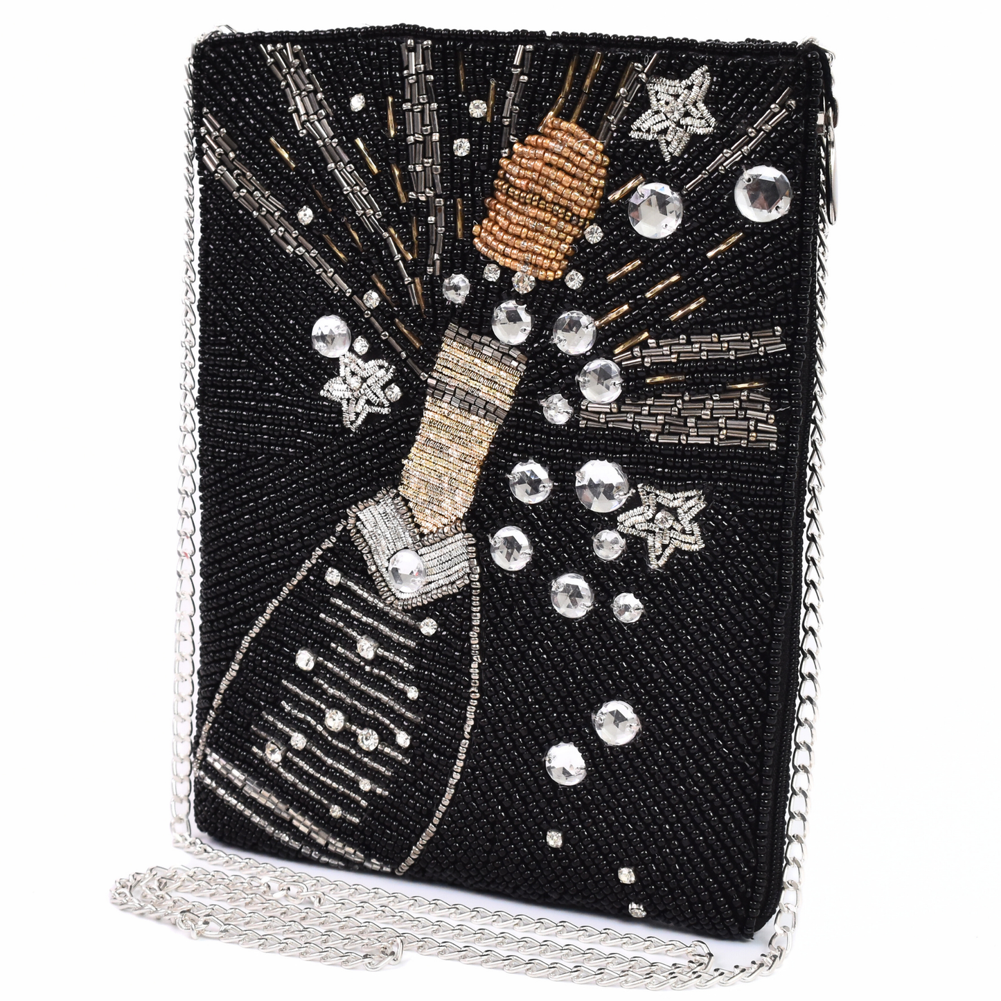 Black Champagne Handbag Clutch Crossbody Purse Gift BAG0055