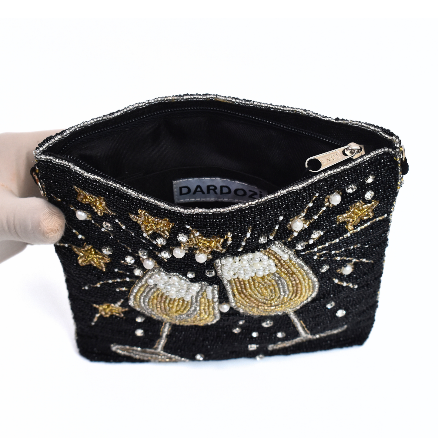 Black Champagne Handbag Clutch Crossbody Purse Gift BAG0053