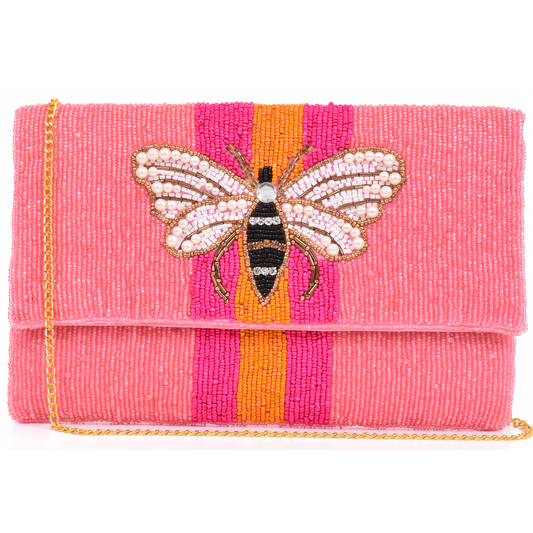 Pink Butterfly Handbag Clutch, Crossbody Purse, Gift BAG0021