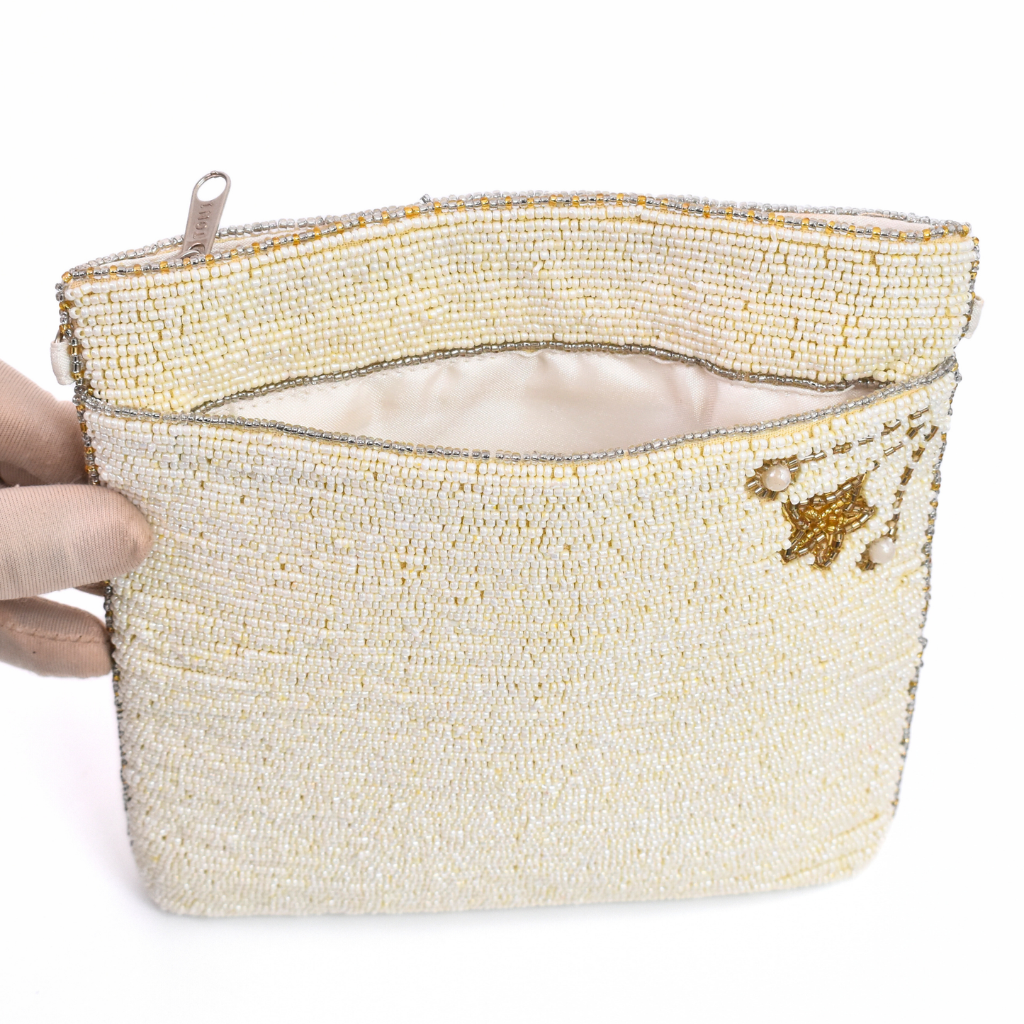 Ivory Champagne Handbag Clutch Crossbody Purse Gift BAG0054