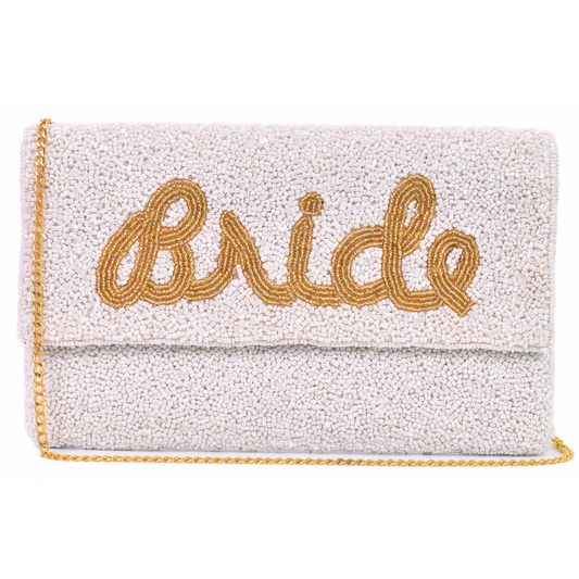 White Bride Handbag Clutch, Crossbody Purse Gift BAG0040