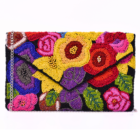 Multicolor Floral Handbag Clutch, Crossbody Purse Gift BAG0078