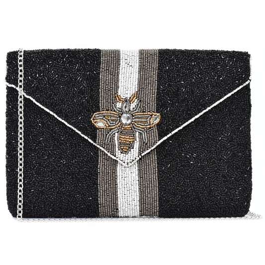 Black Bee Handbag Clutch, Crossbody Purse Gift BAG0037