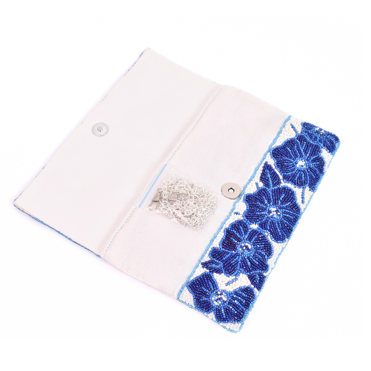 Blue Floral Handbag Clutch, Crossbody Bag Purse, Gift BAG0018