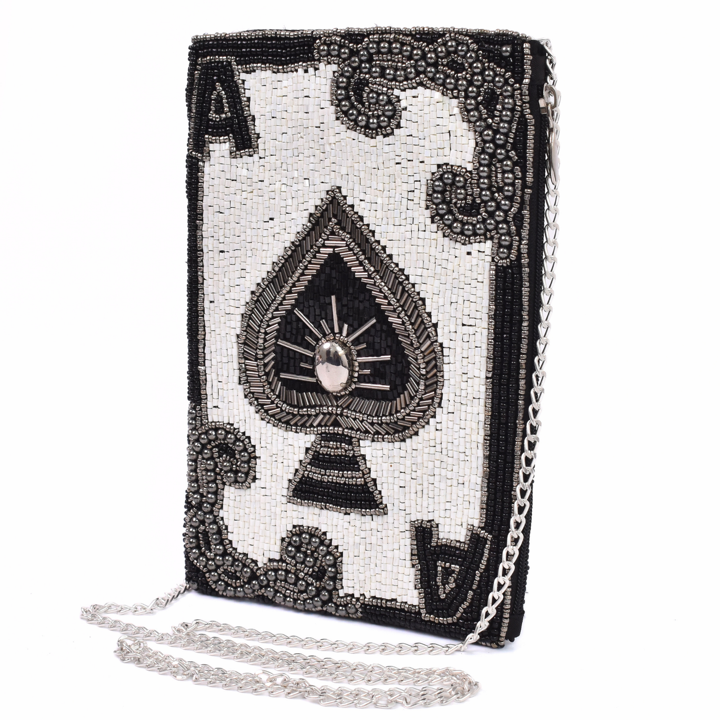 Black White Aces Womens Crossbody Phone Bag Purse Gift BAG0044