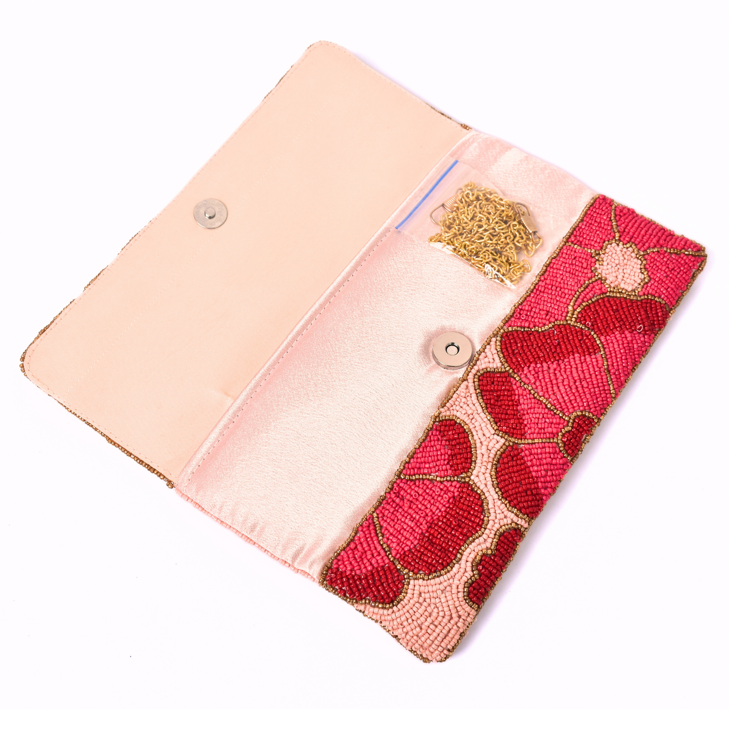 Pink Floral Handbag Clutch, Crossbody Purse Gift BAG0073