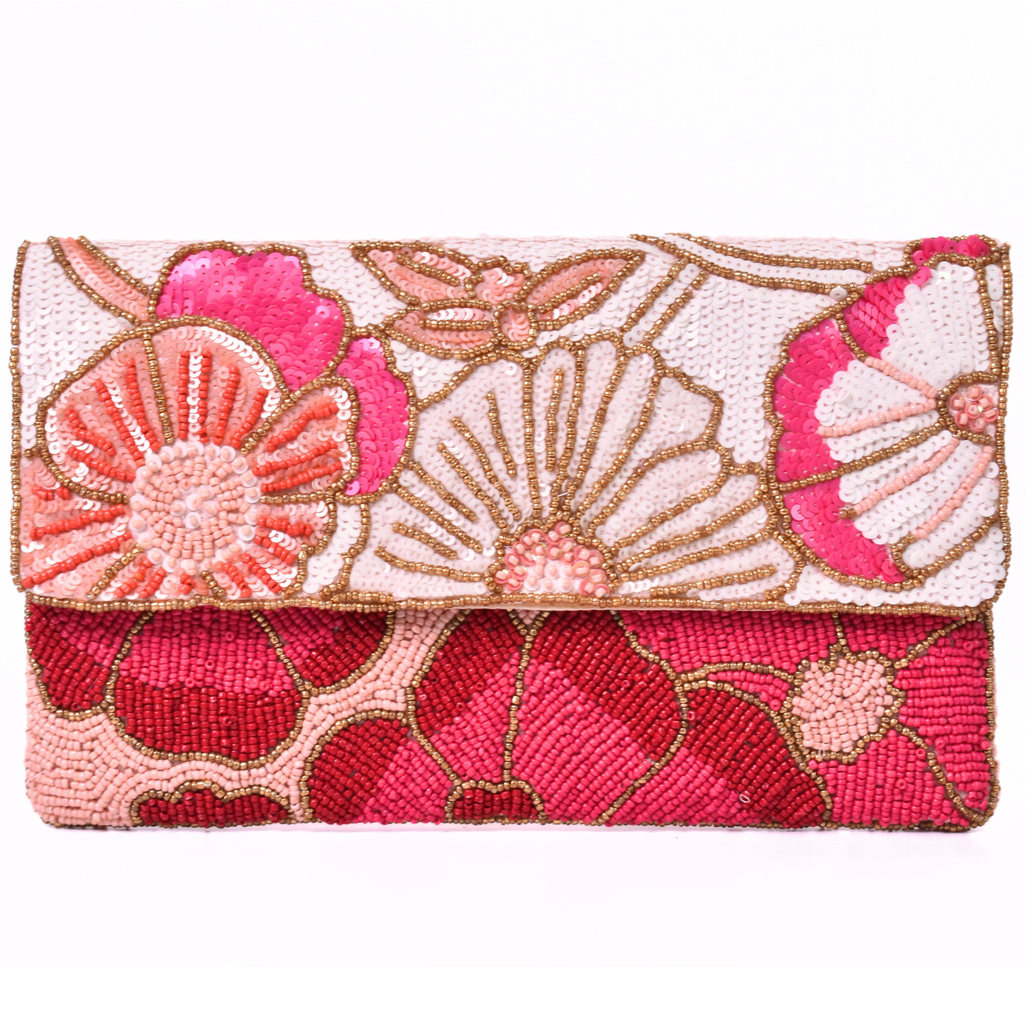 Pink Floral Handbag Clutch, Crossbody Purse Gift BAG0073